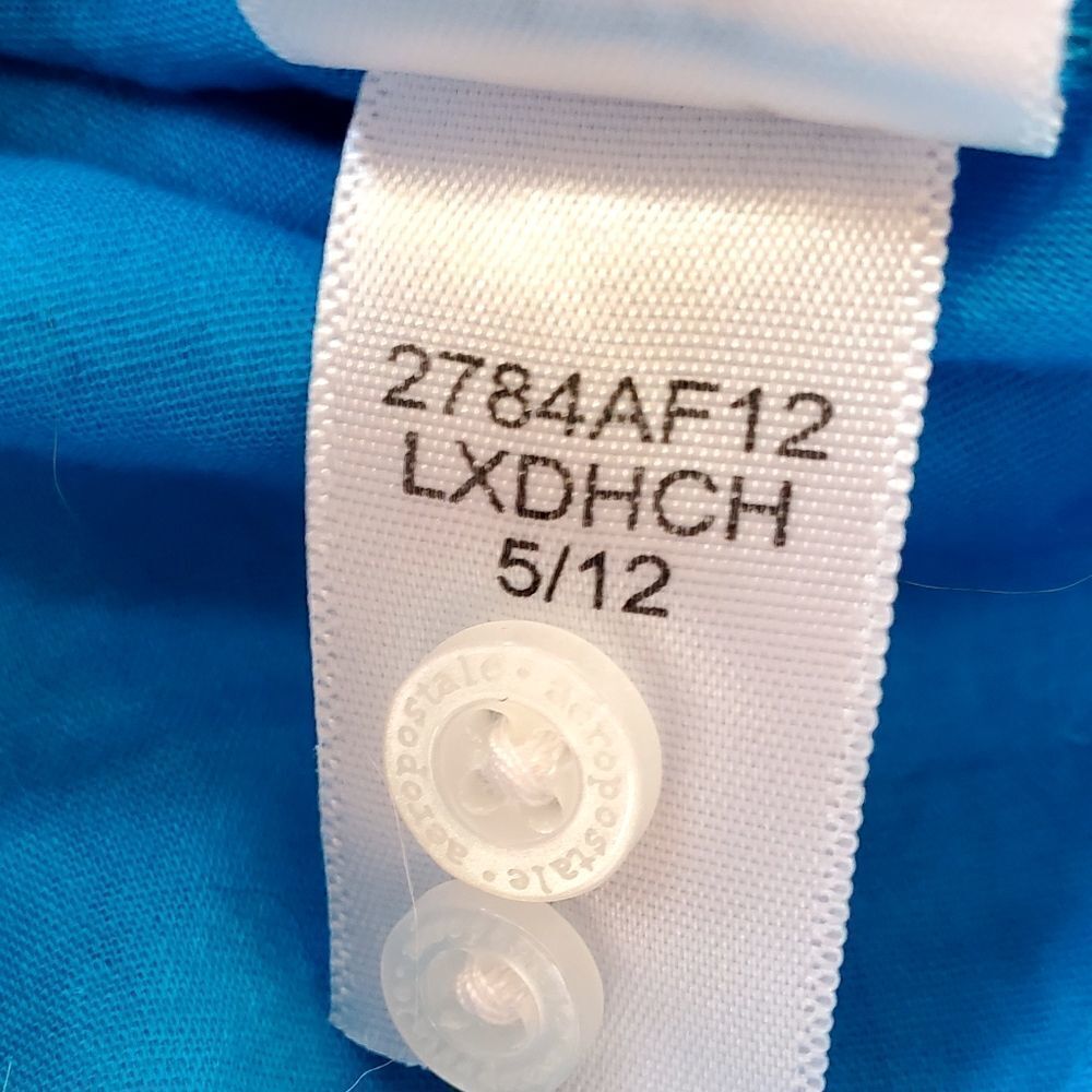🔹️Aeropostale Blue Buttoned Long Adjustable Long Sleeve Shirt Large - Picture 10 of 10